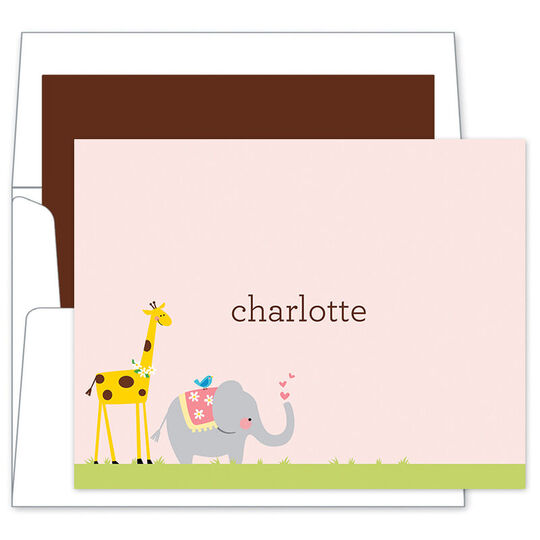Animal Parade Folded Note Cards
